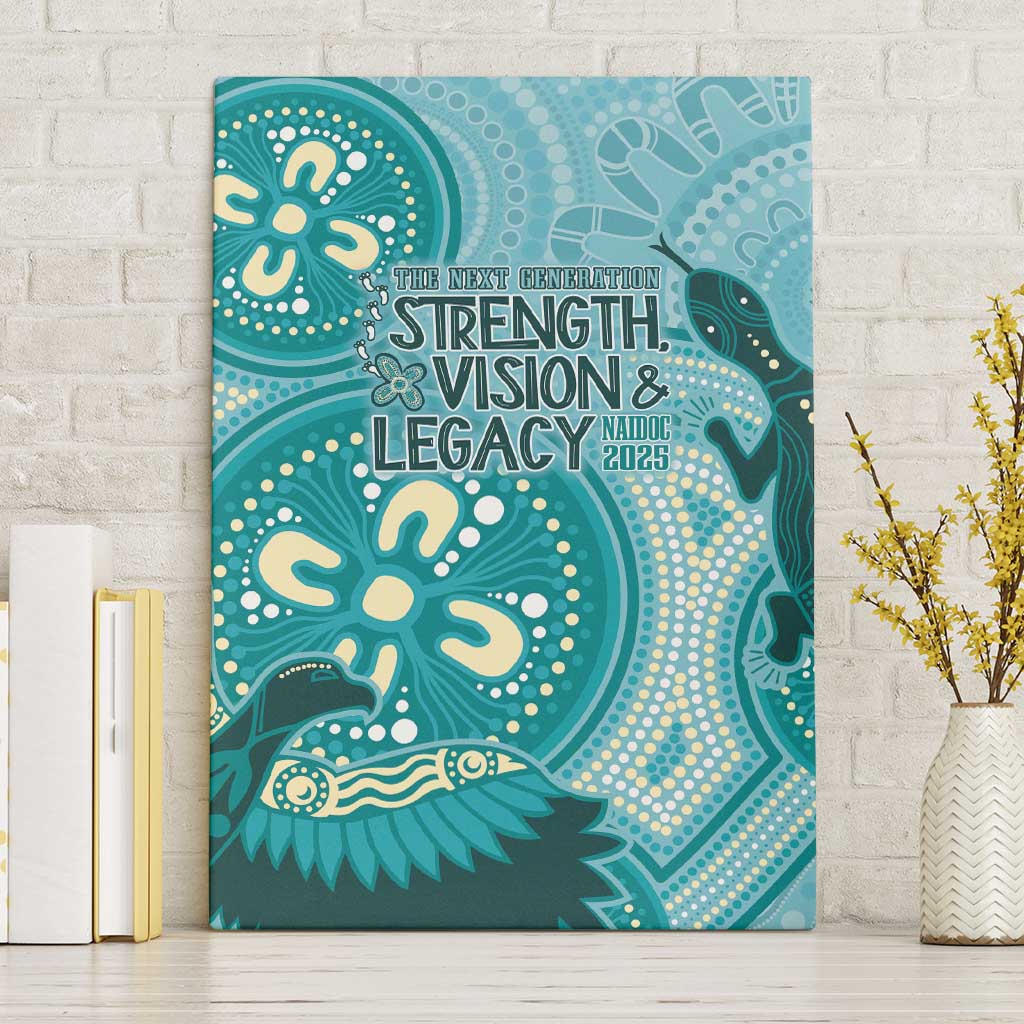 NAIDOC 2025 Strength Vision & Legacy Canvas Wall Art Future Dreaming - Teal