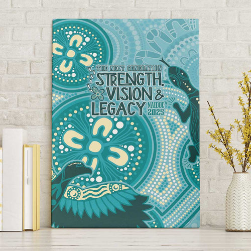 NAIDOC 2025 Strength Vision & Legacy Canvas Wall Art Future Dreaming - Teal