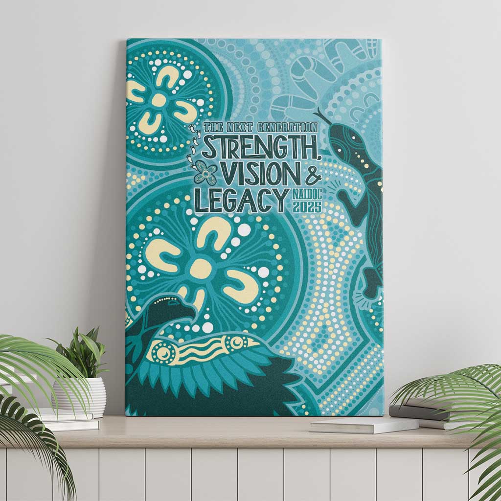 NAIDOC 2025 Strength Vision & Legacy Canvas Wall Art Future Dreaming - Teal