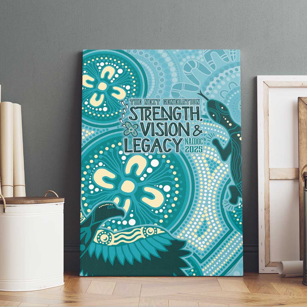 NAIDOC 2025 Strength Vision & Legacy Canvas Wall Art Future Dreaming - Teal