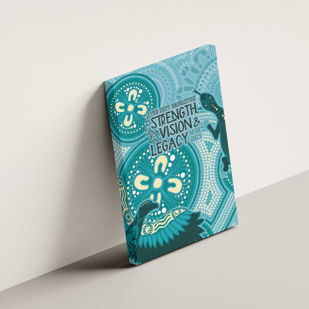 NAIDOC 2025 Strength Vision & Legacy Canvas Wall Art Future Dreaming - Teal