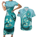 NAIDOC 2025 Strength Vision & Legacy Couples Matching Short Sleeve Bodycon Dress and Hawaiian Shirt Future Dreaming - Teal