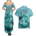 NAIDOC 2025 Strength Vision & Legacy Couples Matching Summer Maxi Dress and Hawaiian Shirt Future Dreaming - Teal
