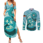 NAIDOC 2025 Strength Vision & Legacy Couples Matching Summer Maxi Dress and Long Sleeve Button Shirt Future Dreaming - Teal