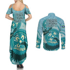 NAIDOC 2025 Strength Vision & Legacy Couples Matching Summer Maxi Dress and Long Sleeve Button Shirt Future Dreaming - Teal