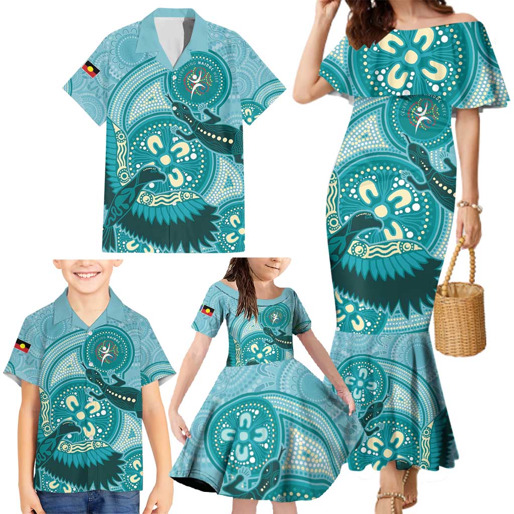 NAIDOC 2025 Strength Vision & Legacy Family Matching Mermaid Dress and Hawaiian Shirt Future Dreaming - Teal