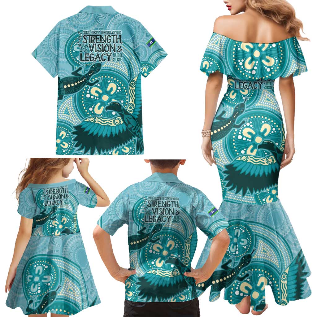 NAIDOC 2025 Strength Vision & Legacy Family Matching Mermaid Dress and Hawaiian Shirt Future Dreaming - Teal