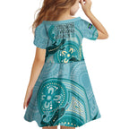 NAIDOC 2025 Strength Vision & Legacy Family Matching Off The Shoulder Long Sleeve Dress and Hawaiian Shirt Future Dreaming - Teal