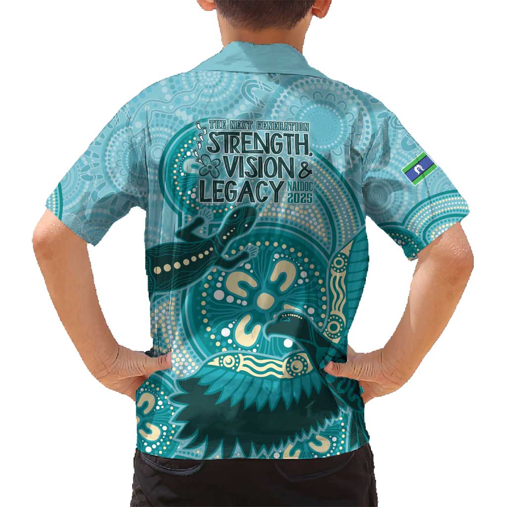 NAIDOC 2025 Strength Vision & Legacy Family Matching Off Shoulder Maxi Dress and Hawaiian Shirt Future Dreaming - Teal
