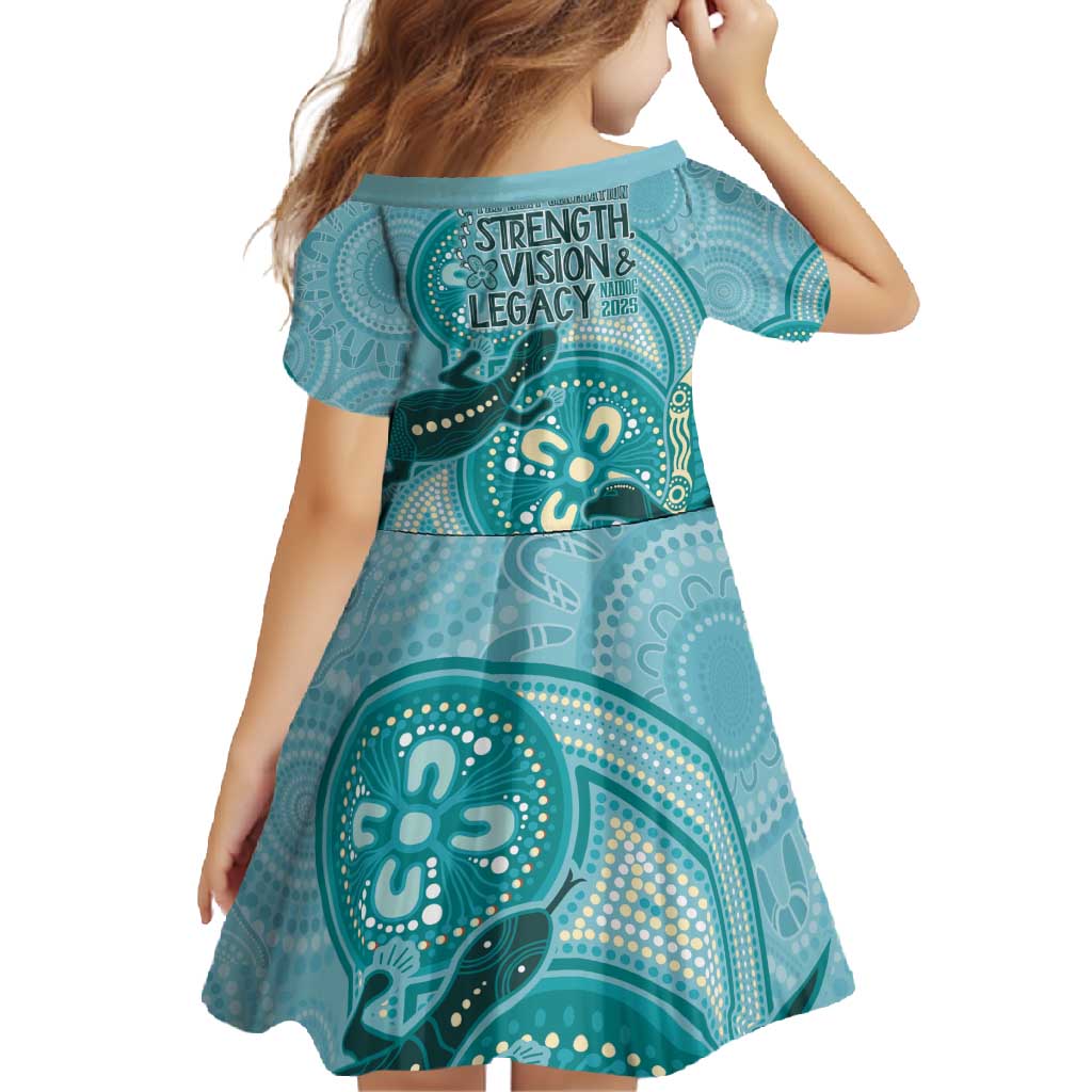 NAIDOC 2025 Strength Vision & Legacy Family Matching Off Shoulder Maxi Dress and Hawaiian Shirt Future Dreaming - Teal