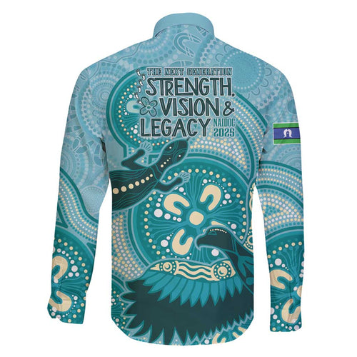NAIDOC 2025 Strength Vision & Legacy Family Matching Off Shoulder Maxi Dress and Hawaiian Shirt Future Dreaming - Teal