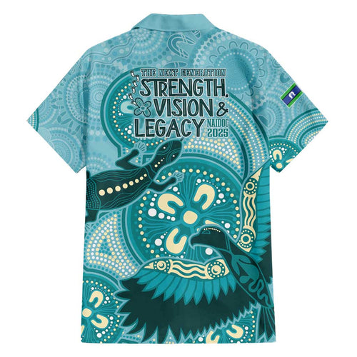 NAIDOC 2025 Strength Vision & Legacy Family Matching Off Shoulder Short Dress and Hawaiian Shirt Future Dreaming - Teal