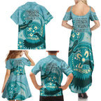 NAIDOC 2025 Strength Vision & Legacy Family Matching Summer Maxi Dress and Hawaiian Shirt Future Dreaming - Teal