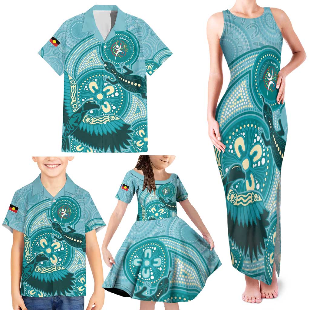 NAIDOC 2025 Strength Vision & Legacy Family Matching Tank Maxi Dress and Hawaiian Shirt Future Dreaming - Teal