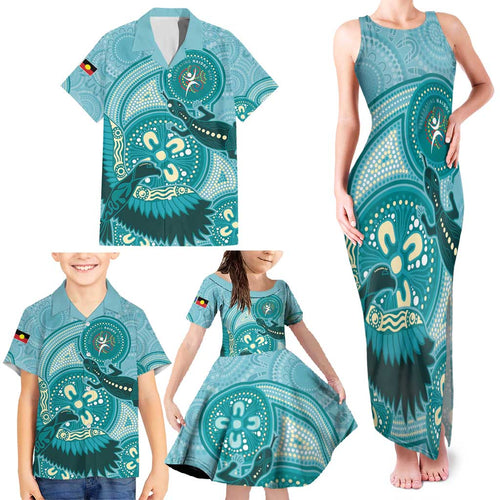 NAIDOC 2025 Strength Vision & Legacy Family Matching Tank Maxi Dress and Hawaiian Shirt Future Dreaming - Teal