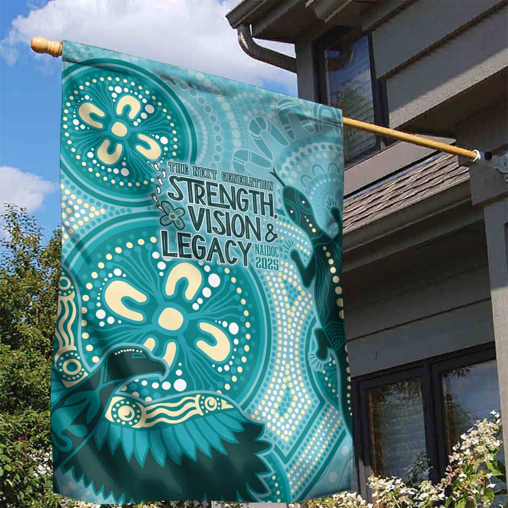 NAIDOC 2025 Strength Vision & Legacy Garden Flag Future Dreaming - Teal