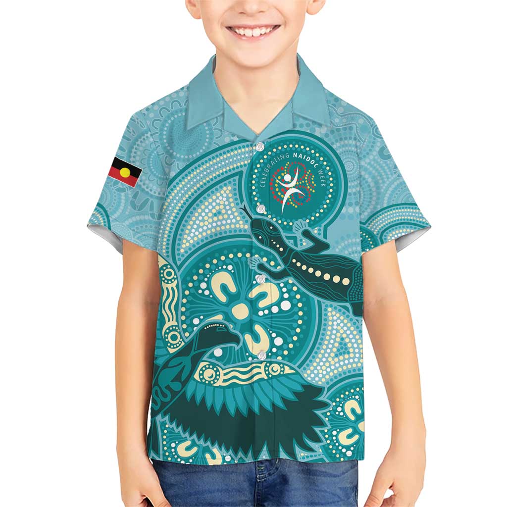 NAIDOC 2025 Strength Vision & Legacy Kid Hawaiian Shirt Future Dreaming - Teal