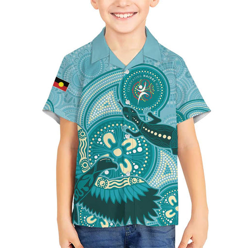 NAIDOC 2025 Strength Vision & Legacy Kid Hawaiian Shirt Future Dreaming - Teal