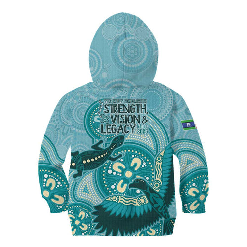 NAIDOC 2025 Strength Vision & Legacy Kid Hoodie Future Dreaming - Teal