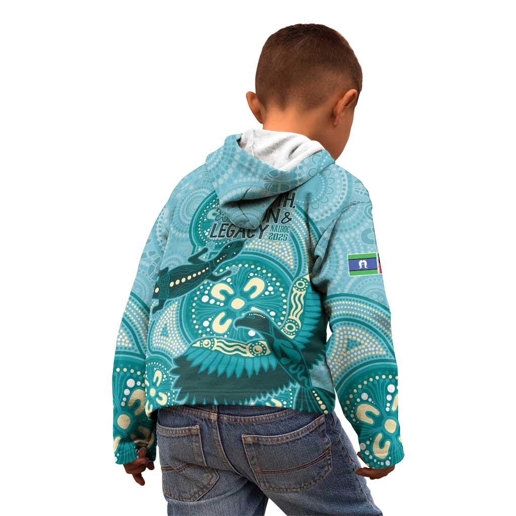 NAIDOC 2025 Strength Vision & Legacy Kid Hoodie Future Dreaming - Teal