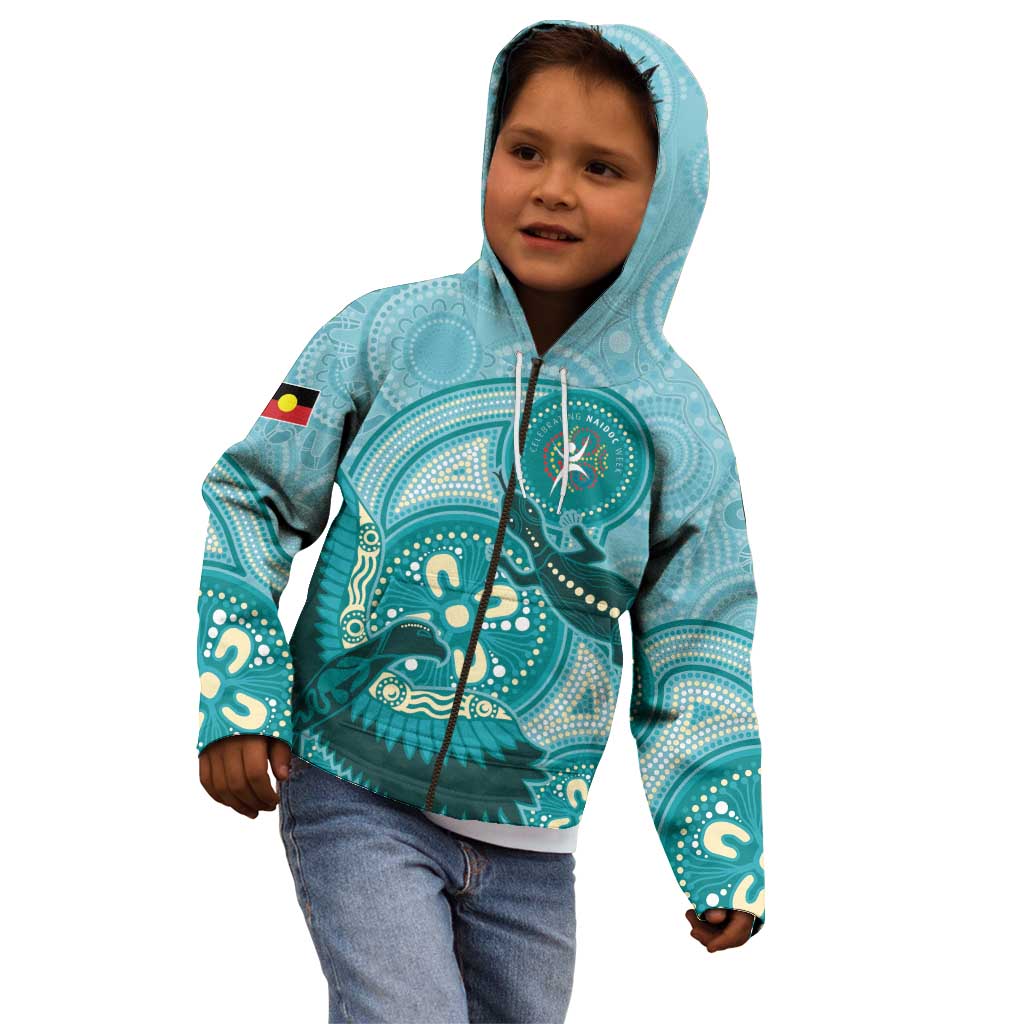 NAIDOC 2025 Strength Vision & Legacy Kid Hoodie Future Dreaming - Teal
