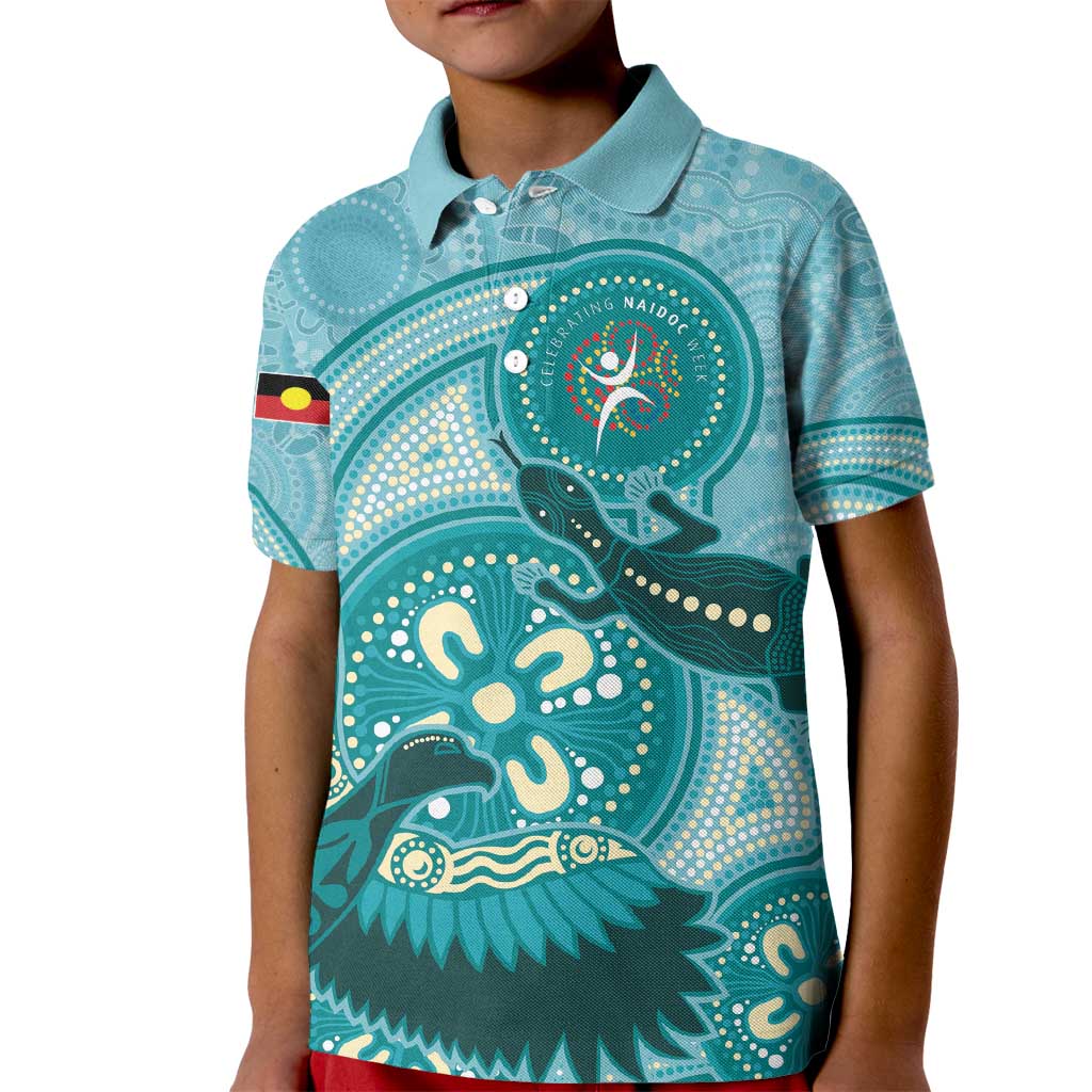 NAIDOC 2025 Strength Vision & Legacy Kid Polo Shirt Future Dreaming - Teal
