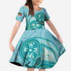 NAIDOC 2025 Strength Vision & Legacy Kid Short Sleeve Dress Future Dreaming - Teal