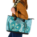 NAIDOC 2025 Strength Vision & Legacy Leather Tote Bag Future Dreaming - Teal