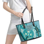 NAIDOC 2025 Strength Vision & Legacy Leather Tote Bag Future Dreaming - Teal
