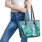 NAIDOC 2025 Strength Vision & Legacy Leather Tote Bag Future Dreaming - Teal