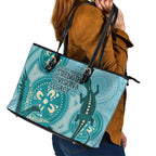 NAIDOC 2025 Strength Vision & Legacy Leather Tote Bag Future Dreaming - Teal