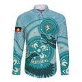 NAIDOC 2025 Strength Vision & Legacy Long Sleeve Button Shirt Future Dreaming - Teal