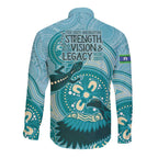 NAIDOC 2025 Strength Vision & Legacy Long Sleeve Button Shirt Future Dreaming - Teal