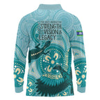 NAIDOC 2025 Strength Vision & Legacy Long Sleeve Polo Shirt Future Dreaming - Teal