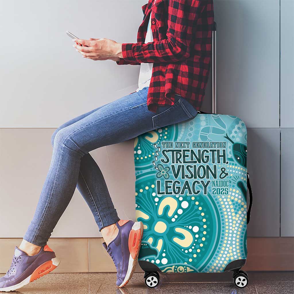 NAIDOC 2025 Strength Vision & Legacy Luggage Cover Future Dreaming - Teal