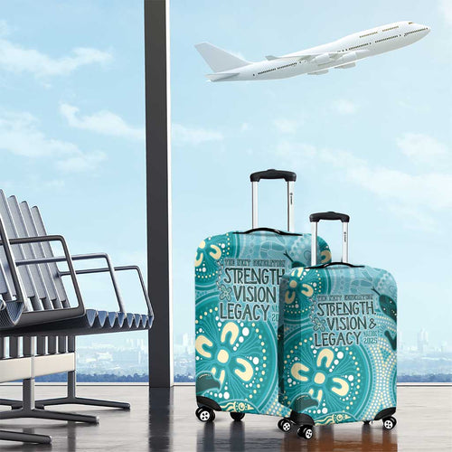 NAIDOC 2025 Strength Vision & Legacy Luggage Cover Future Dreaming - Teal