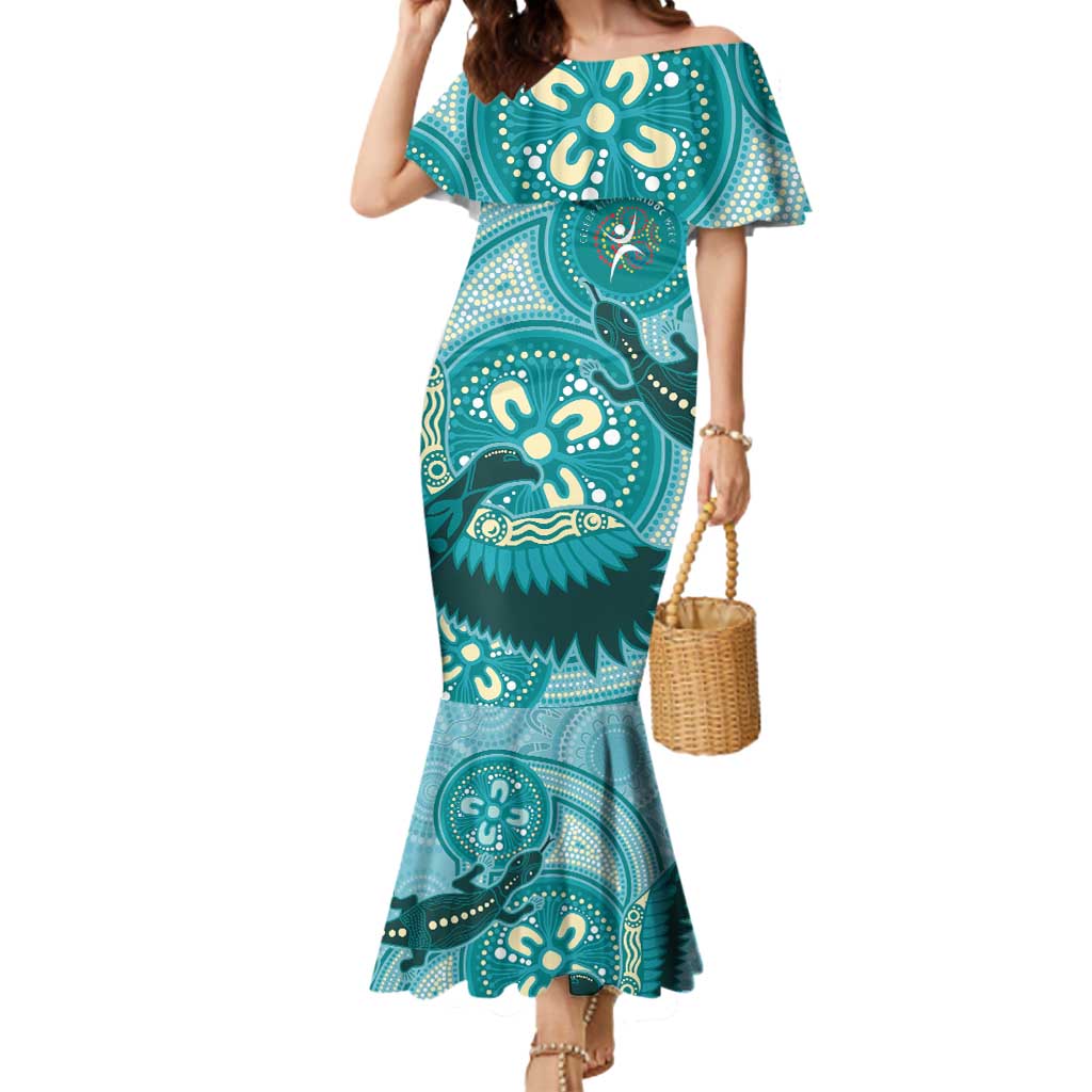 NAIDOC 2025 Strength Vision & Legacy Mermaid Dress Future Dreaming - Teal