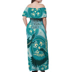 NAIDOC 2025 Strength Vision & Legacy Off Shoulder Maxi Dress Future Dreaming - Teal