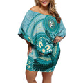 NAIDOC 2025 Strength Vision & Legacy Off Shoulder Short Dress Future Dreaming - Teal