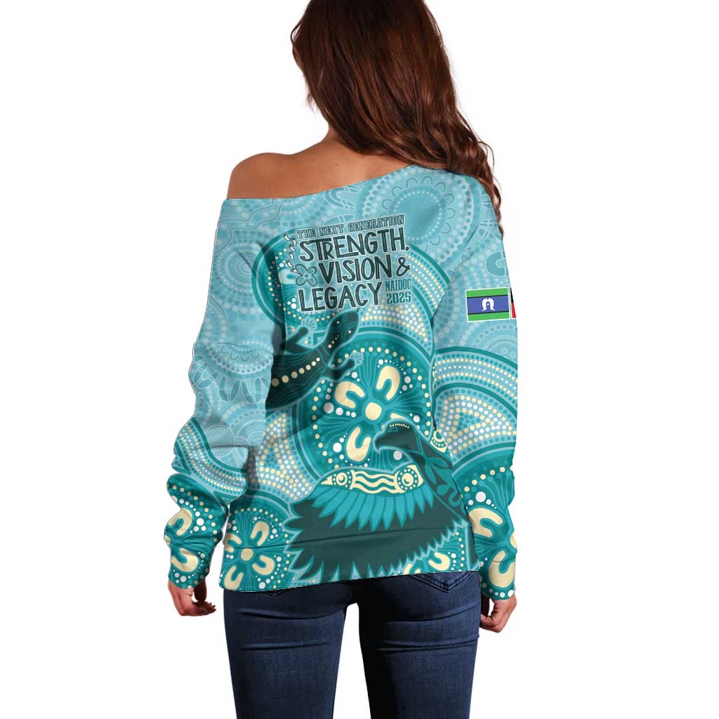 NAIDOC 2025 Strength Vision & Legacy Off Shoulder Sweater Future Dreaming - Teal