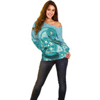 NAIDOC 2025 Strength Vision & Legacy Off Shoulder Sweater Future Dreaming - Teal