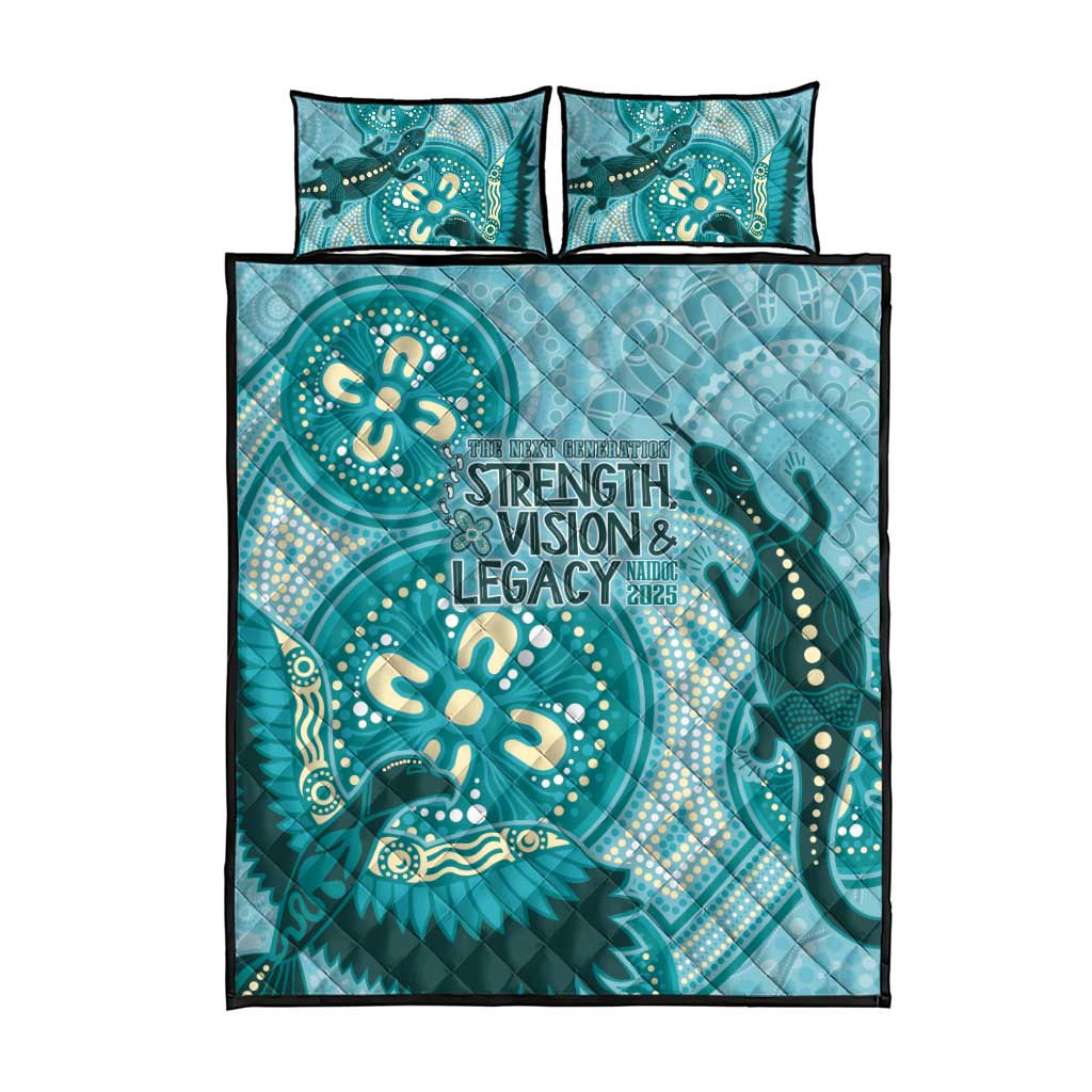NAIDOC 2025 Strength Vision & Legacy Quilt Bed Set Future Dreaming - Teal