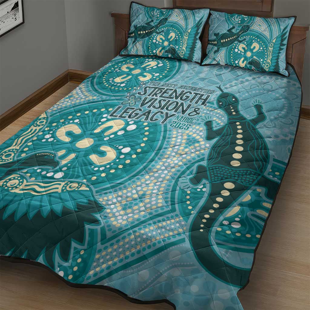 NAIDOC 2025 Strength Vision & Legacy Quilt Bed Set Future Dreaming - Teal
