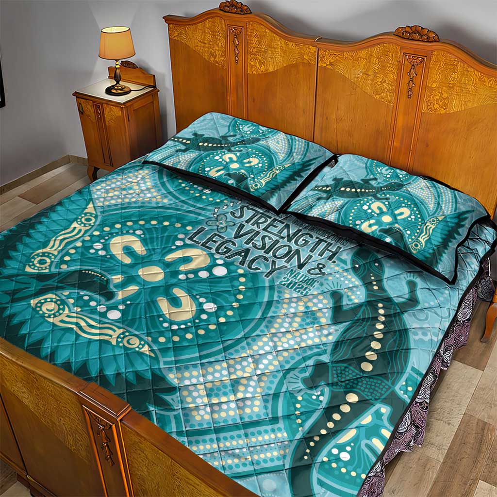 NAIDOC 2025 Strength Vision & Legacy Quilt Bed Set Future Dreaming - Teal