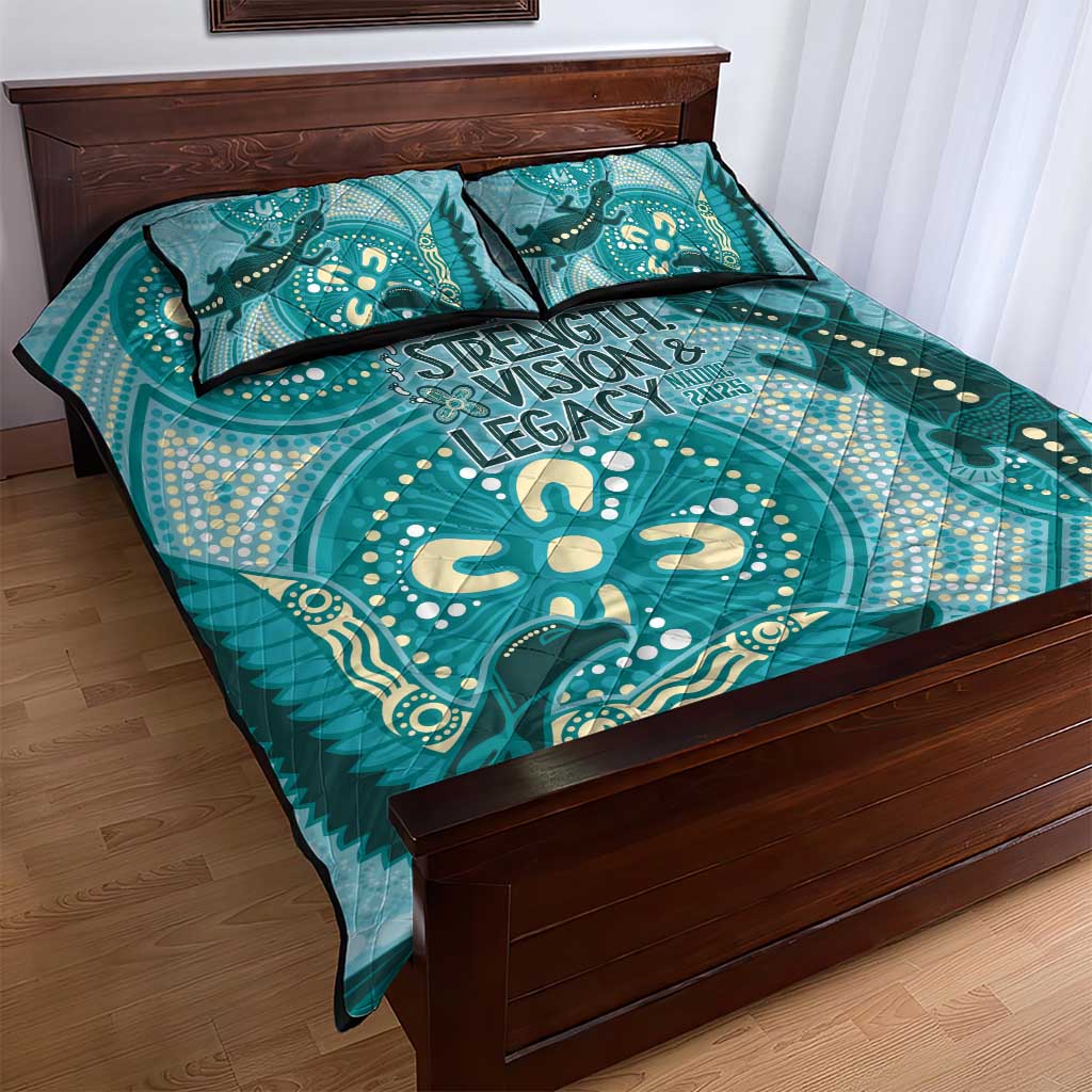 NAIDOC 2025 Strength Vision & Legacy Quilt Bed Set Future Dreaming - Teal