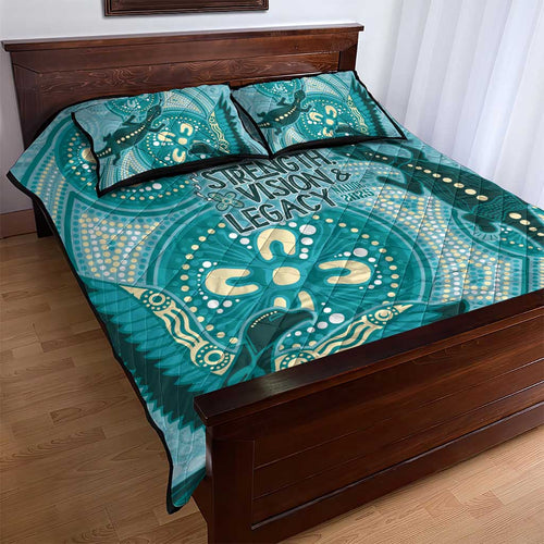 NAIDOC 2025 Strength Vision & Legacy Quilt Bed Set Future Dreaming - Teal