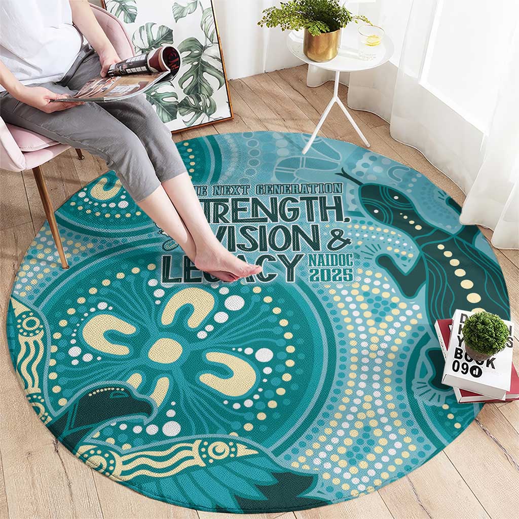 NAIDOC 2025 Strength Vision & Legacy Round Carpet Future Dreaming - Teal