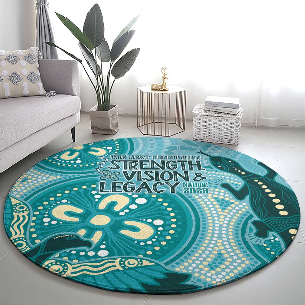 NAIDOC 2025 Strength Vision & Legacy Round Carpet Future Dreaming - Teal