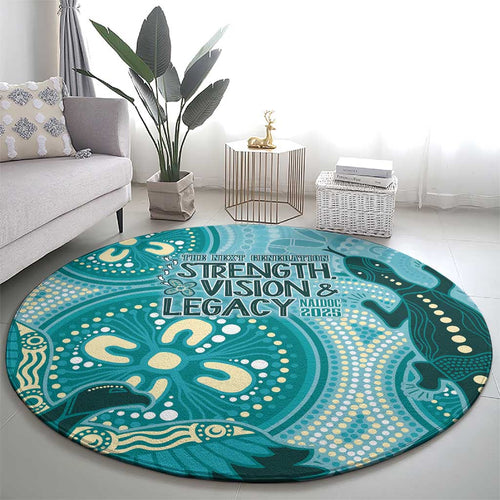 NAIDOC 2025 Strength Vision & Legacy Round Carpet Future Dreaming - Teal