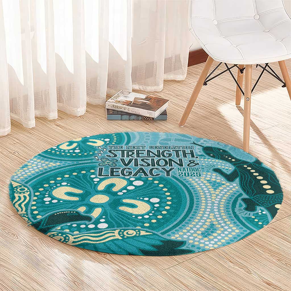 NAIDOC 2025 Strength Vision & Legacy Round Carpet Future Dreaming - Teal